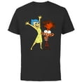 thumbnail image 1 of Disney and Pixar’s Inside Out 2 Toony Colors Joy & Anxiety- Short Sleeve Cotton T-Shirt for Adults - Customized-Black, 1 of 5