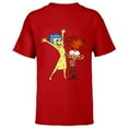 thumbnail image 1 of Disney and Pixar’s Inside Out 2 Toony Colors Joy & Anxiety- Short Sleeve T-Shirt for Kids - Customized-Red, 1 of 5