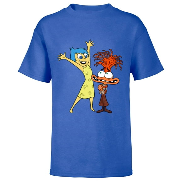 Disney and Pixar’s Inside Out 2 Toony Colors Joy & Anxiety- Short Sleeve T-Shirt for Kids - Customized-Royal