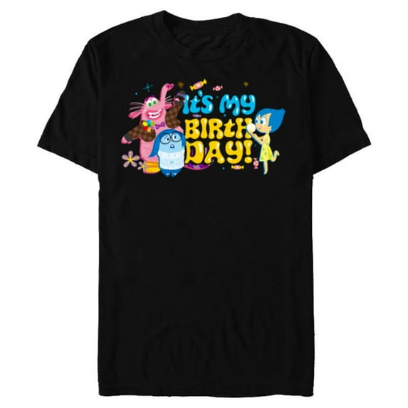 Disney and Pixar’s Inside Out Bing Bong It’s My Birthday - Short Sleeve Blended T-Shirt for Adults - Customized-Black