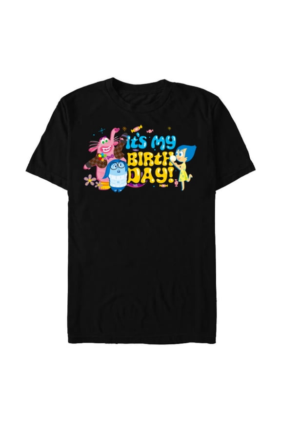 Disney and Pixar’s Inside Out Bing Bong It’s My Birthday - Short Sleeve Blended T-Shirt for Adults - Customized-Black