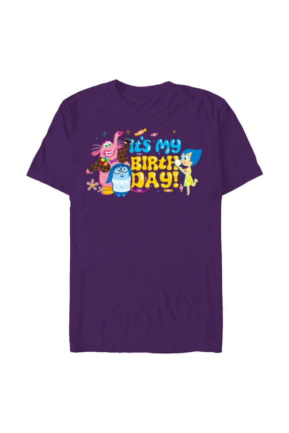Disney and Pixar’s Inside Out Bing Bong It’s My Birthday - Short Sleeve Blended T-Shirt for Adults - Customized-Purple