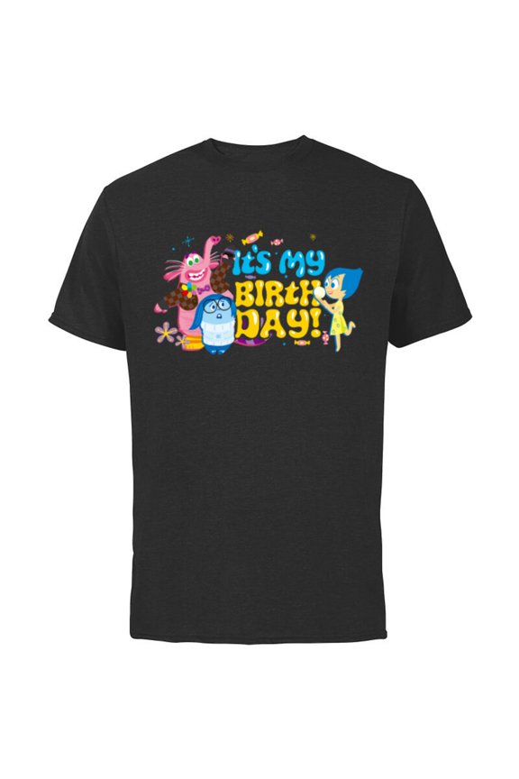 Disney and Pixar’s Inside Out Bing Bong It’s My Birthday - Short Sleeve Cotton T-Shirt for Adults - Customized-Black