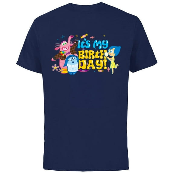 Disney and Pixar’s Inside Out Bing Bong It’s My Birthday - Short Sleeve Cotton T-Shirt for Adults - Customized-Navy