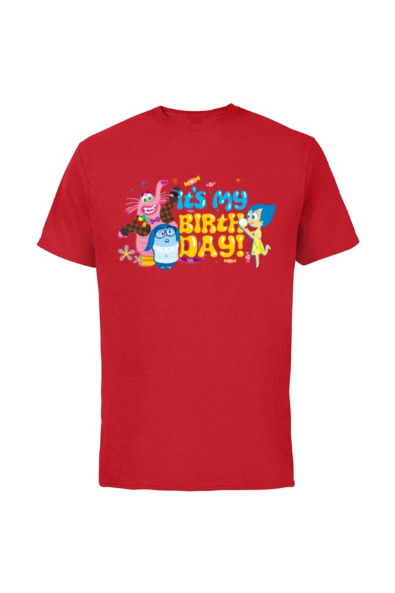 Disney and Pixar’s Inside Out Bing Bong It’s My Birthday - Short Sleeve Cotton T-Shirt for Adults - Customized-Red