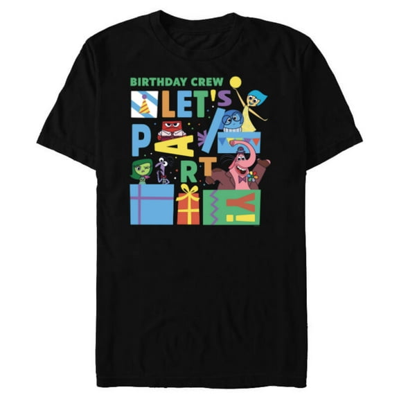 Disney and Pixar’s Inside Out Birthday Crew Let’s Party - Short Sleeve Blended T-Shirt for Adults - Customized-Black