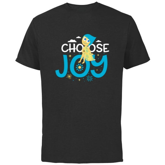 Disney and Pixar’s Inside Out Choose Joy - Short Sleeve Cotton T-Shirt for Adults - Customized-Black