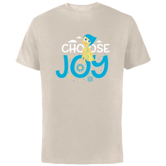 Disney and Pixar’s Inside Out Choose Joy - Short Sleeve Cotton T-Shirt for Adults - Customized-Natural