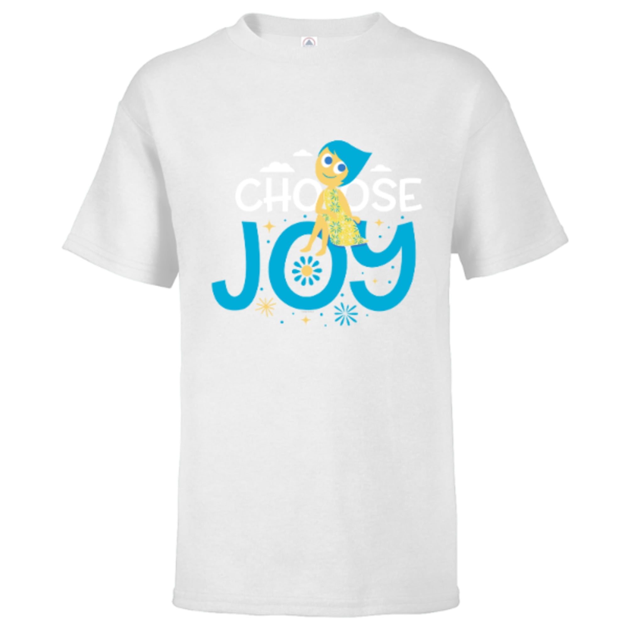 Disney Pixar Inside Out Joy Blue And White Striped Graphic T Shirt