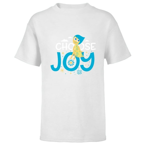 Disney and Pixar’s Inside Out Choose Joy - Short Sleeve T-Shirt for Kids - Customized-White