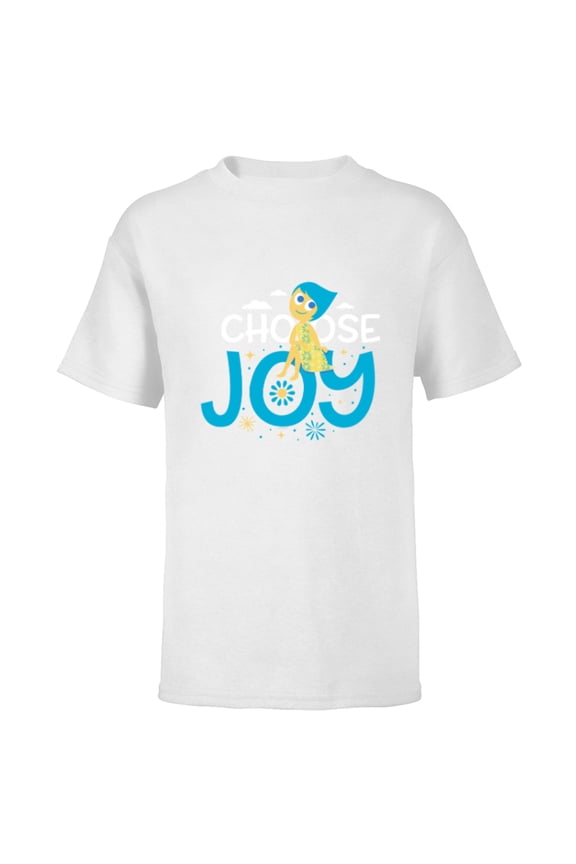 Disney and Pixar’s Inside Out Choose Joy - Short Sleeve T-Shirt for Kids - Customized-White