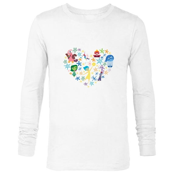 Disney and Pixar’s Inside Out Emotions Heart - Long Sleeve T-Shirt for Men – Customized-White
