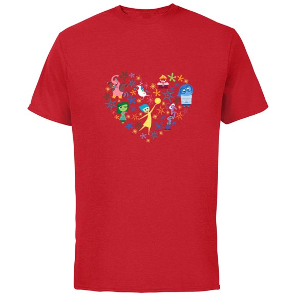Disney and Pixar’s Inside Out Emotions Heart - Short Sleeve Cotton T-Shirt for Adults - Customized-Red