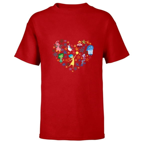 Disney and Pixar’s Inside Out Emotions Heart - Short Sleeve T-Shirt for Kids – Customized-Red