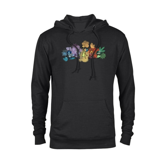 Disney and Pixar’s Inside Out Emotions Watercolor Flowers - Pullover Hoodie for Adults - Customized-Black