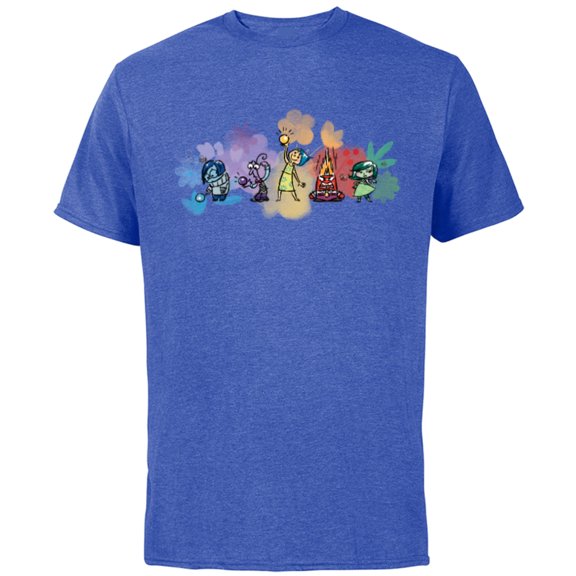 Disney and Pixar’s Inside Out Emotions Watercolor Flowers - Short Sleeve Cotton T-Shirt for Adults - Customized-Royal Heather