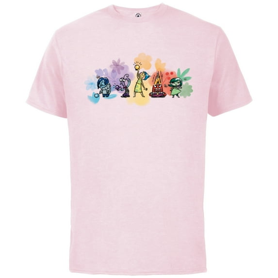 Disney and Pixar’s Inside Out Emotions Watercolor Flowers - Short Sleeve Cotton T-Shirt for Adults - Customized-Soft Pink