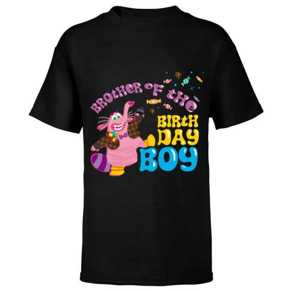Disney and Pixar’s Inside Out Family Brother of Birthday Boy - Short Sleeve T-Shirt for Kids - Customized-Black