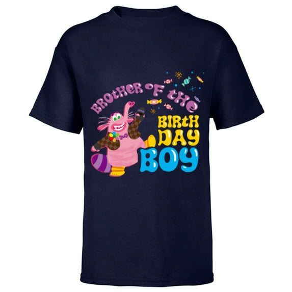 Disney and Pixar’s Inside Out Family Brother of Birthday Boy - Short Sleeve T-Shirt for Kids - Customized-Navy