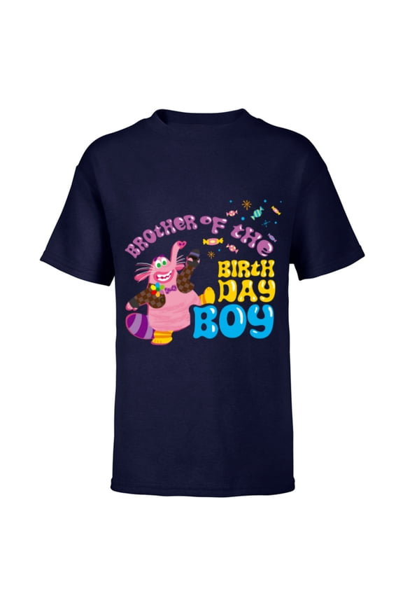 Disney and Pixar’s Inside Out Family Brother of Birthday Boy - Short Sleeve T-Shirt for Kids - Customized-Navy