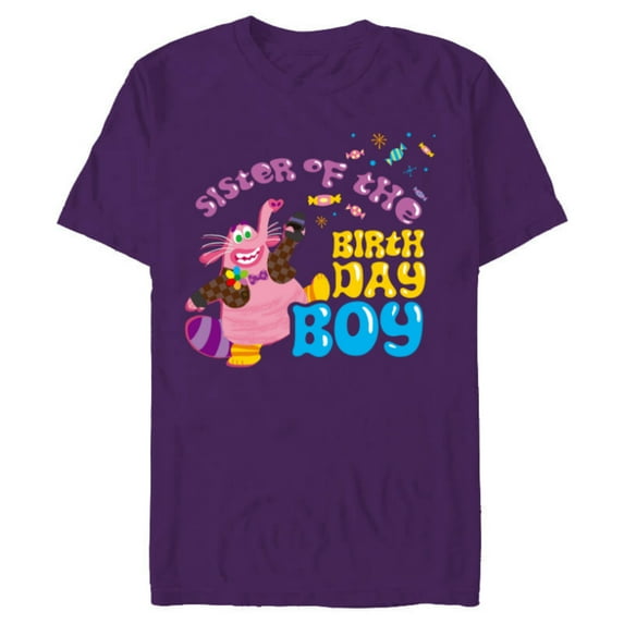 Disney and Pixar’s Inside Out Family Sister of Birthday Boy - Short Sleeve Blended T-Shirt for Adults - Customized-Purple