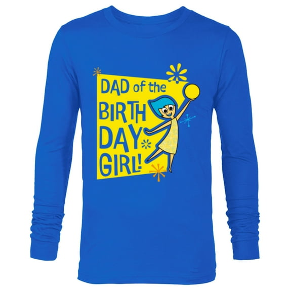 Disney and Pixar’s Inside Out Joy Dad of the Birthday Girl - Long Sleeve T-Shirt for Men - Customized-Navy