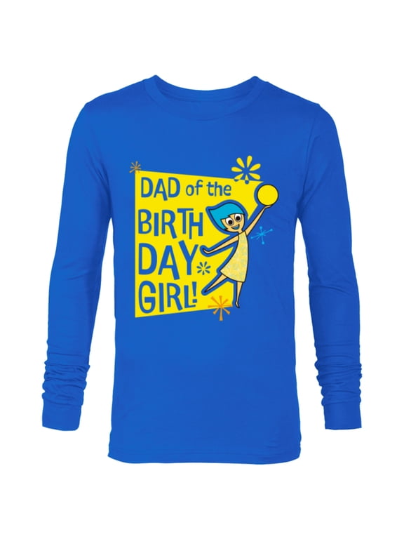 Disney and Pixars Inside Out Joy Dad of the Birthday Girl - Long Sleeve T-Shirt for Men - Customized-Navy