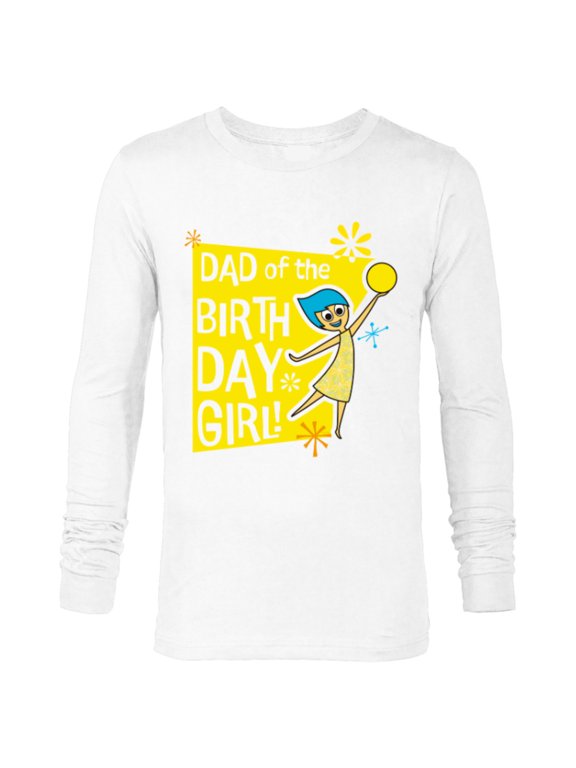 Disney and Pixar’s Inside Out Joy Dad of the Birthday Girl - Long Sleeve T-Shirt for Men - Customized-White