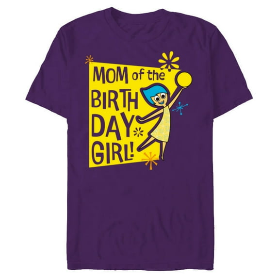 Disney and Pixar’s Inside Out Joy Mom of the Birthday Girl - Short Sleeve Blended T-Shirt for Adults - Customized-Purple