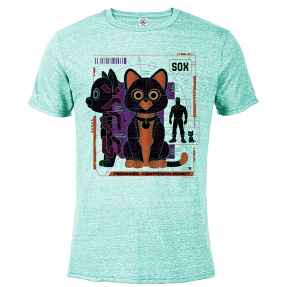 Disney and Pixar’s Lightyear Sox Personal Companion Robot - Short Sleeve Blended T-Shirt for Adults - Customized-Celadon Snow Heather