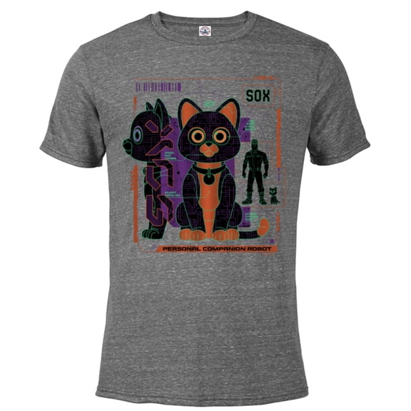 Disney and Pixar’s Lightyear Sox Personal Companion Robot - Short Sleeve Blended T-Shirt for Adults - Customized-Graphite Snow Heather