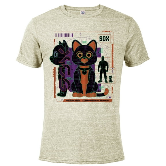 Disney and Pixar’s Lightyear Sox Personal Companion Robot - Short Sleeve Blended T-Shirt for Adults - Customized-Putty Snow Heather