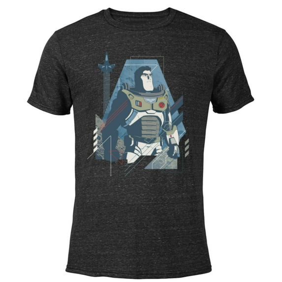 Disney and Pixar’s Lightyear Space Ranger and Spaceship - Short Sleeve Blended T-Shirt for Adults - Customized-Black