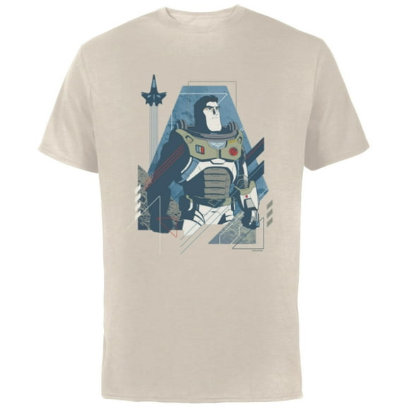 Disney and Pixar’s Lightyear Space Ranger and Spaceship - Short Sleeve Cotton T-Shirt for Adults - Customized-Natural