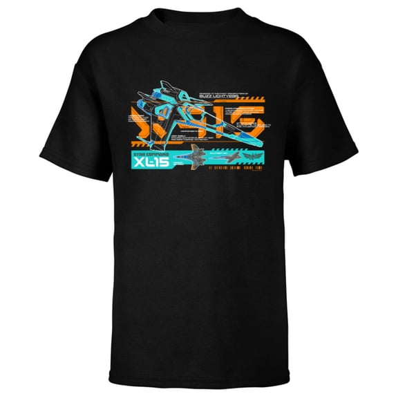 Disney and Pixar’s Lightyear Star Command XL-15 - Short Sleeve T-Shirt for Kids - Customized-Black