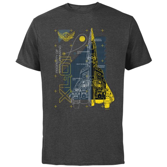 Disney and Pixar’s Lightyear XL-01 Property of Star Command - Short Sleeve Cotton T-Shirt for Adults - Customized-Charcoal