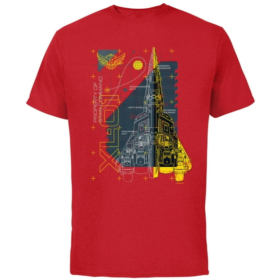Disney and Pixar’s Lightyear XL-01 Property of Star Command - Short Sleeve Cotton T-Shirt for Adults - Customized-Red
