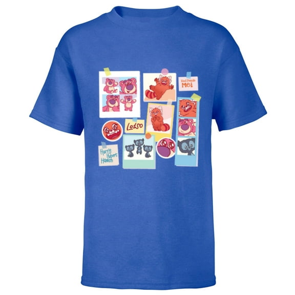 Disney and Pixar’s Lotso Mei Brave Bears Fluffy Cute Photos - Short Sleeve T-Shirt for Kids - Customized-Royal