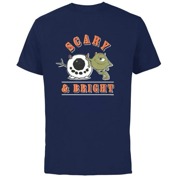 Disney and Pixar’s Monsters, Inc. Christmas Scary & Bright - Short Sleeve Cotton T-Shirt for Adults - Customized-Navy
