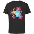 thumbnail image 1 of Disney and Pixar’s Monsters Inc Cute Sulley & Mike Flowers - Short Sleeve Cotton T-Shirt for Adults - Customized-Black, 1 of 5