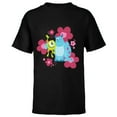 thumbnail image 1 of Disney and Pixar’s Monsters Inc Cute Sulley & Mike Flowers - Short Sleeve T-Shirt for Kids - Customized-Black, 1 of 5