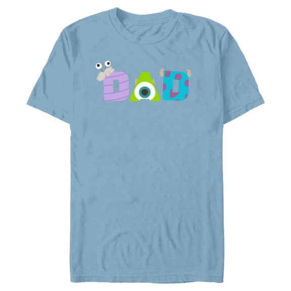 Disney and Pixar’s Monsters, Inc. Dad Father’s Day Birthday - Short Sleeve Blended T-Shirt for Adults - Customized-Ocean Blue