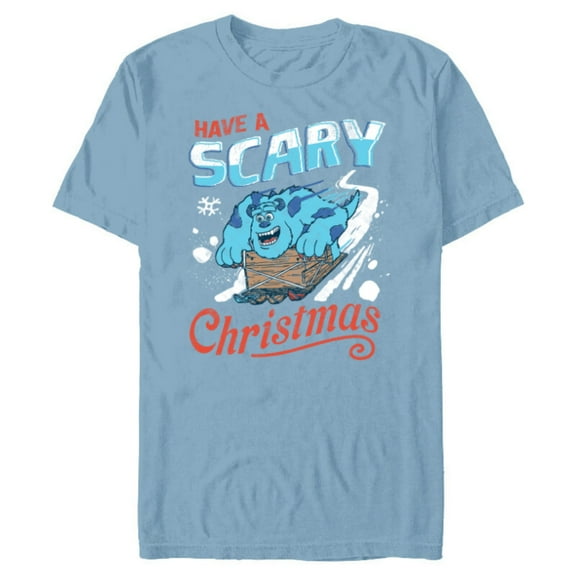 Disney and Pixar’s Monsters, Inc. Have a Scary Christmas - Short Sleeve Blended T-Shirt for Adults - Customized-Ocean Blue