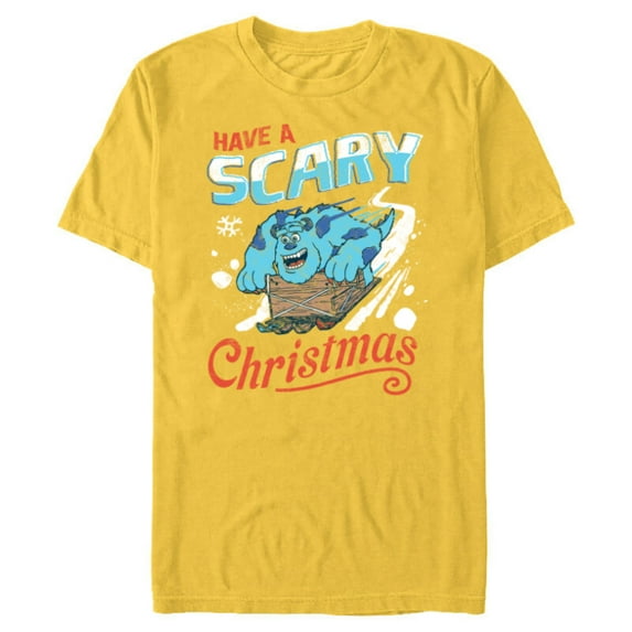 Disney and Pixar’s Monsters, Inc. Have a Scary Christmas - Short Sleeve Blended T-Shirt for Adults - Customized-Yellow