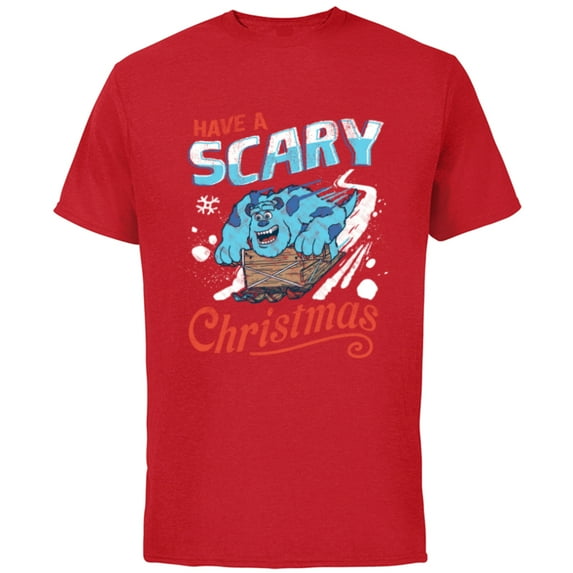 Disney and Pixar’s Monsters, Inc. Have a Scary Christmas - Short Sleeve Cotton T-Shirt for Adults - Customized-Red