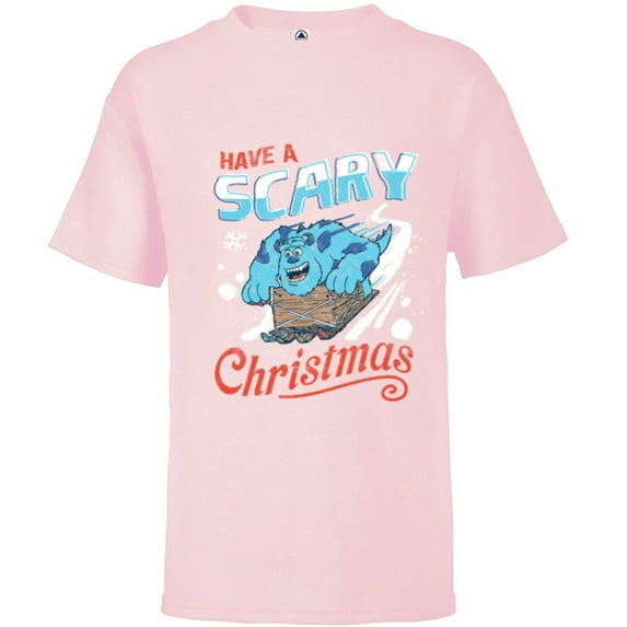 Disney and Pixar’s Monsters, Inc. Have a Scary Christmas - Short Sleeve T-Shirt for Kids - Customized-Soft Pink