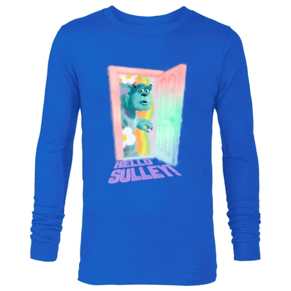 Disney and Pixar’s Monsters Inc Hello Sulley Door Peek - Long Sleeve T-Shirt for Men - Customized-Navy