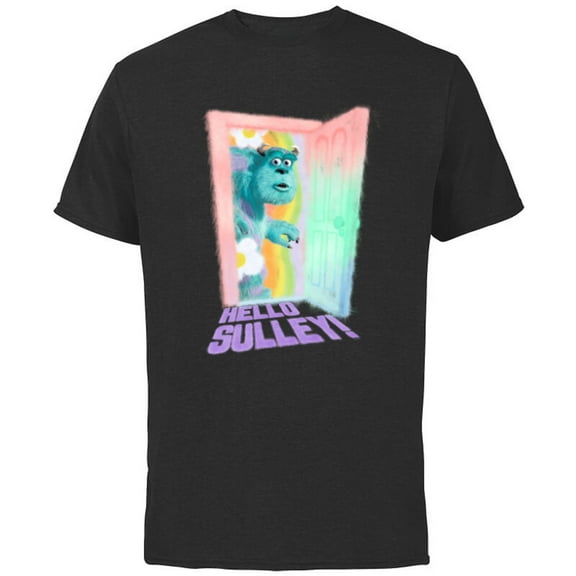 Disney and Pixar’s Monsters Inc Hello Sulley Door Peek - Short Sleeve Cotton T-Shirt for Adults - Customized-Black