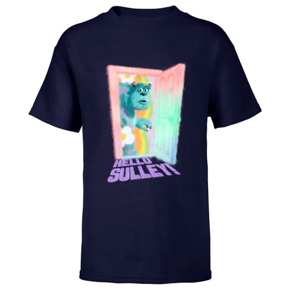 Disney and Pixar’s Monsters Inc Hello Sulley Door Peek - Short Sleeve T-Shirt for Kids - Customized-Navy