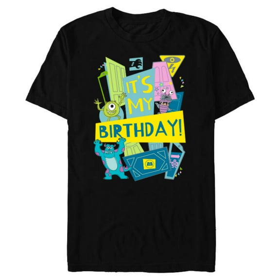 Disney and Pixar’s Monsters, Inc. It’s My Birthday - Short Sleeve Blended T-Shirt for Adults - Customized-Black